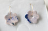 Erbium porcelain flower pendant earrings