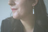 Porcelain minimalist pendant earrings - thin rectangles