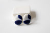 Stained porcelain studs - White and Cobalt