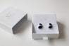 Stained porcelain studs - White and Cobalt
