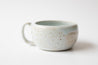 Cappuccino mug Nr.2 in Icy Blue on Speckled Clay