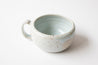 Cappuccino mug Nr.2 in Icy Blue on Speckled Clay