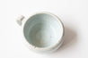 Cappuccino mug Nr.2 in Icy Blue on Speckled Clay