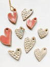 Ceramic heart pendants handmade 