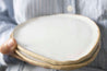 Handmade white speckled ceramic plates by Mesh & Cloth